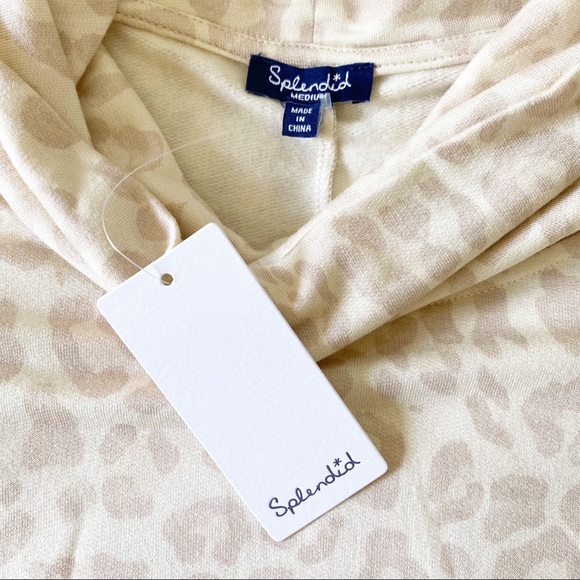 SPLENDID Cowl Neck Long Sleeve Top Leopard NWT - Picture 3 of 7